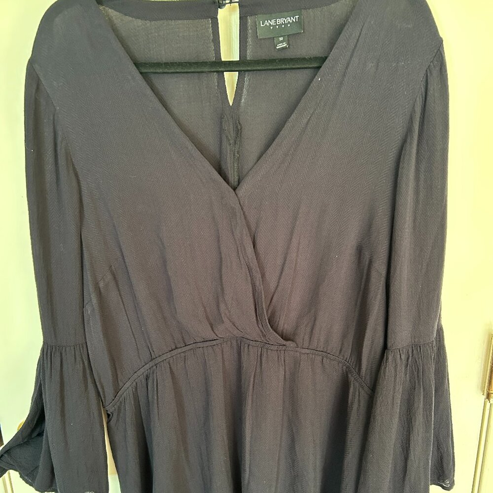 Lane Bryant Black Boho Bell Sleeve Whimsigoth Blouse – Size 20